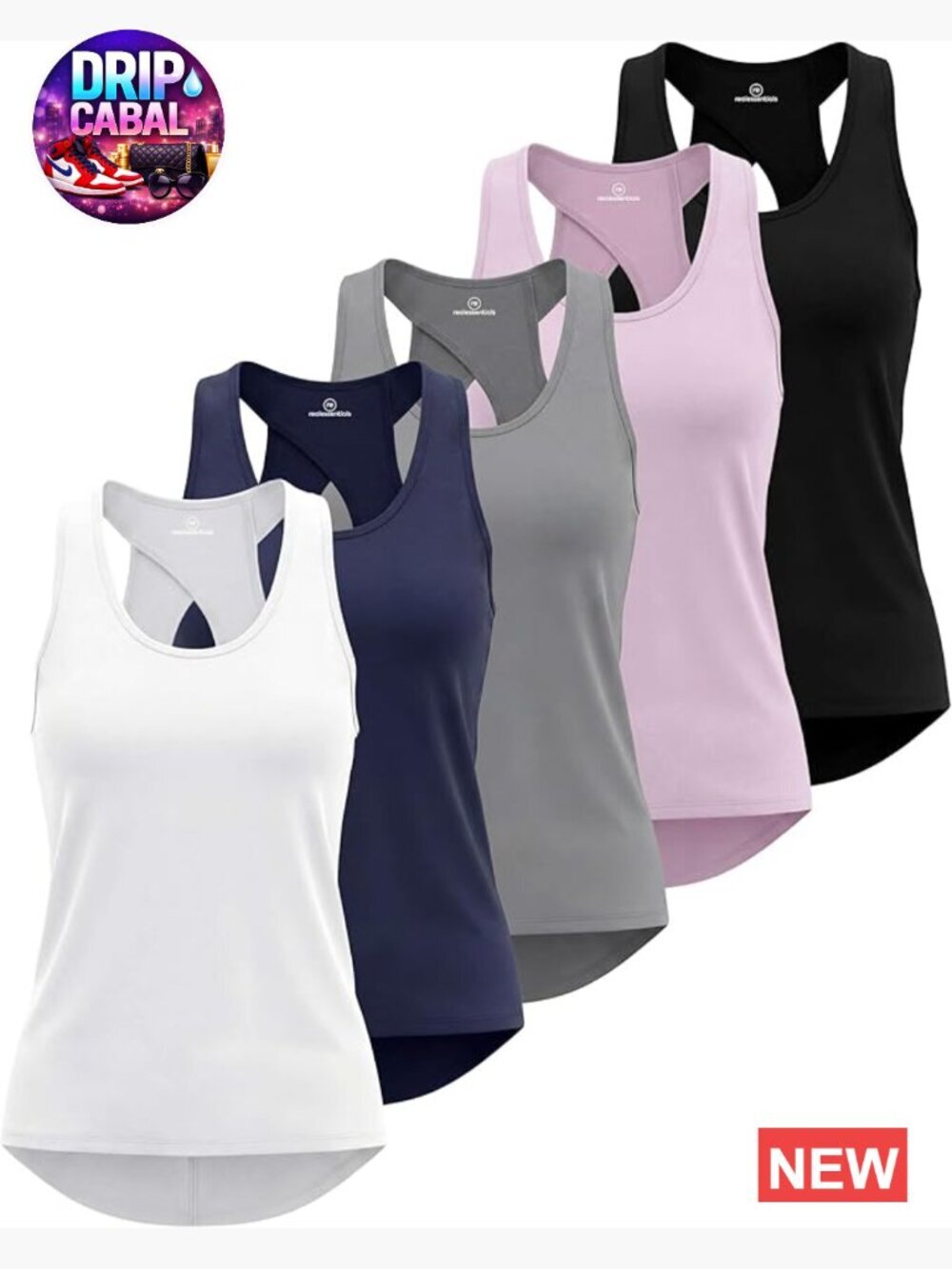 5 Pack Women's Crossback Keyhole Open Back Workout Tank Top Dry-Fit Sleeveless